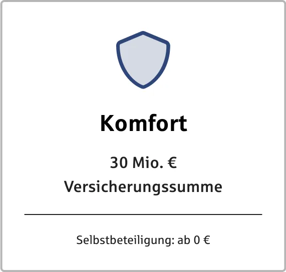 HFK1676 Versicherung Privathaftpflicht Komfort-Tarif. Mit einer Versicherungssumme von 30 Mio. Euro und einer Selbstbeteiligung ab 0 Euro. 